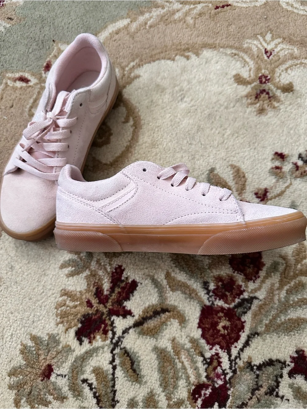 Vans Light Pink Low-Top Sneakers with Gum Outsole